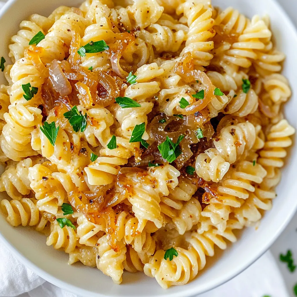 Creamy Vegan Caramelized Onion Pasta Comfort Dish