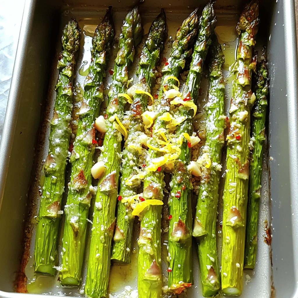 Lemon Garlic Roasted Asparagus Tasty Flavored Dish