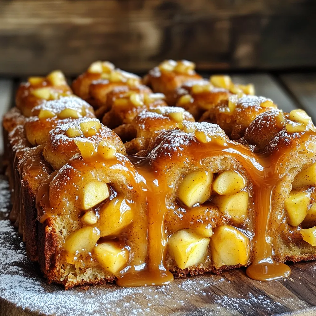 Caramel Apple Cinnamon Roll Monkey Bread Delight
