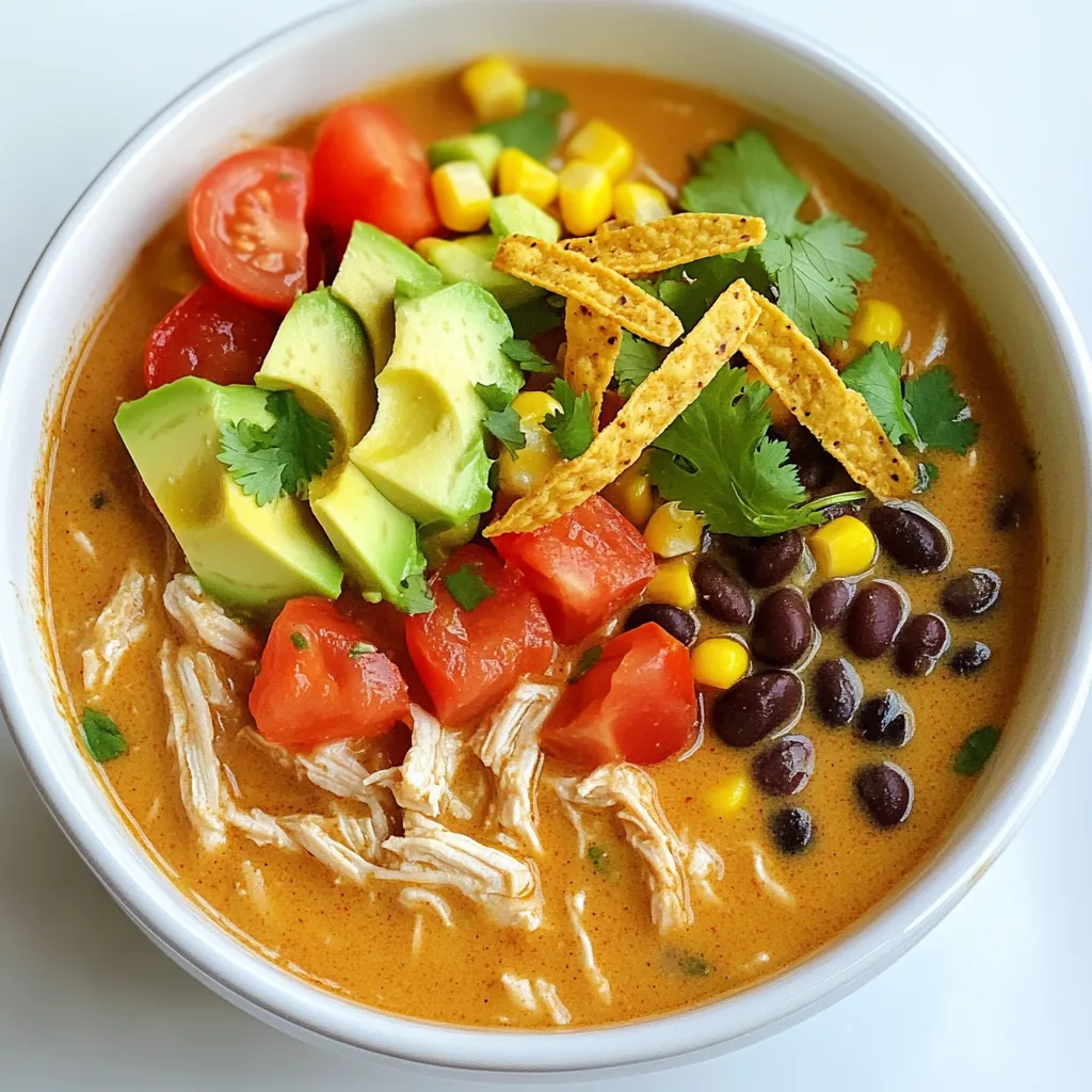 Creamy Chicken Enchilada Soup Slow Cooker Delight