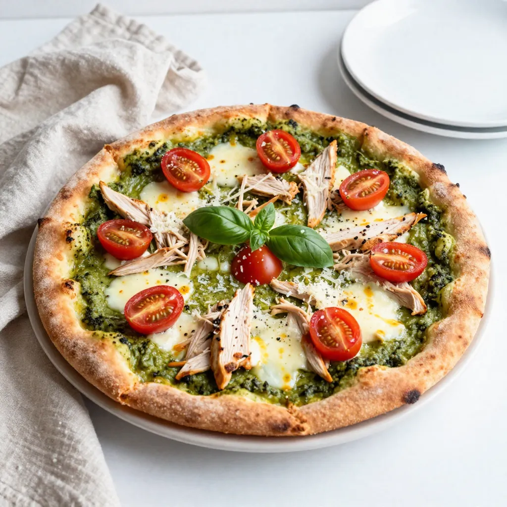 Basil Pesto Chicken Pizza Quick and Tasty Delight