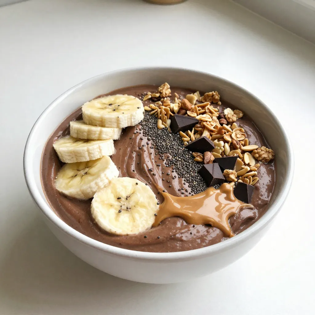 Peanut Butter Chocolate Smoothie Bowl Energizing Treat