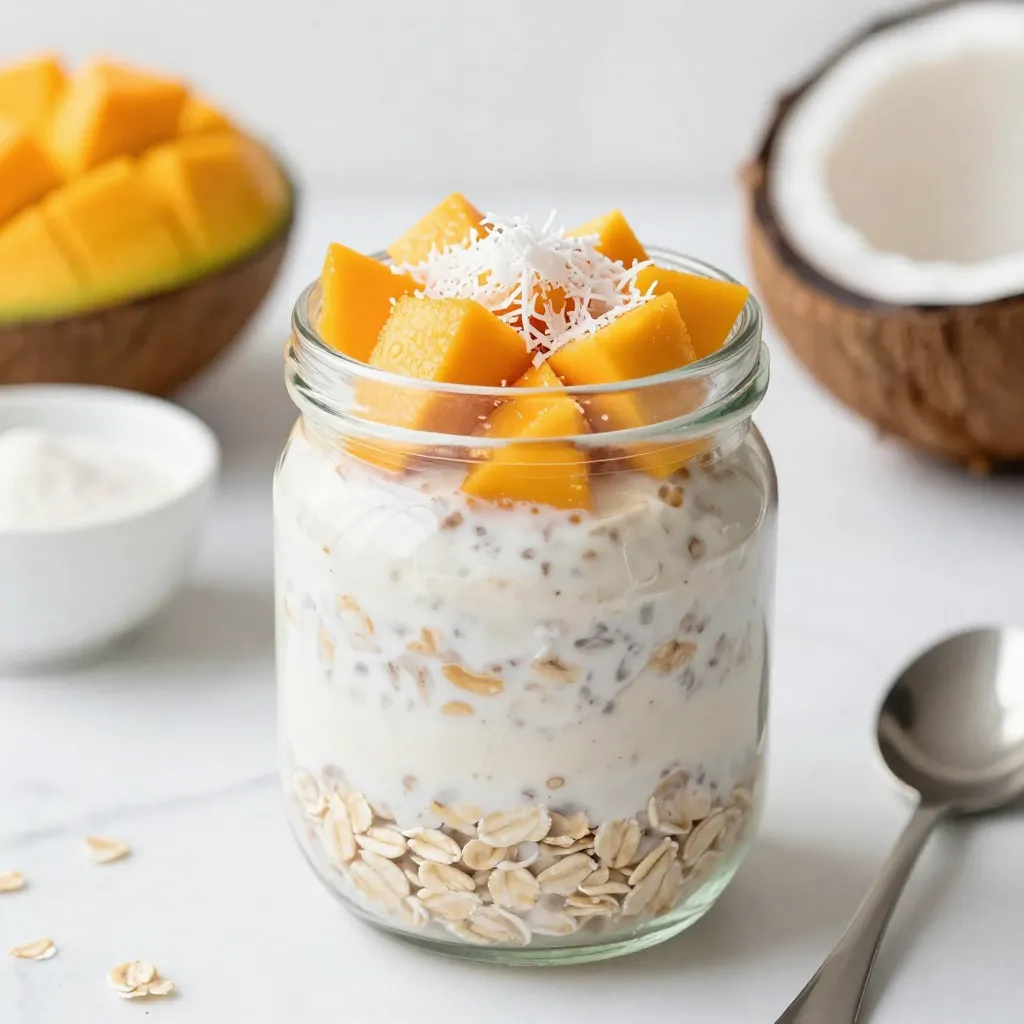 Coconut Mango Overnight Oats Tasty and Healthy Treat