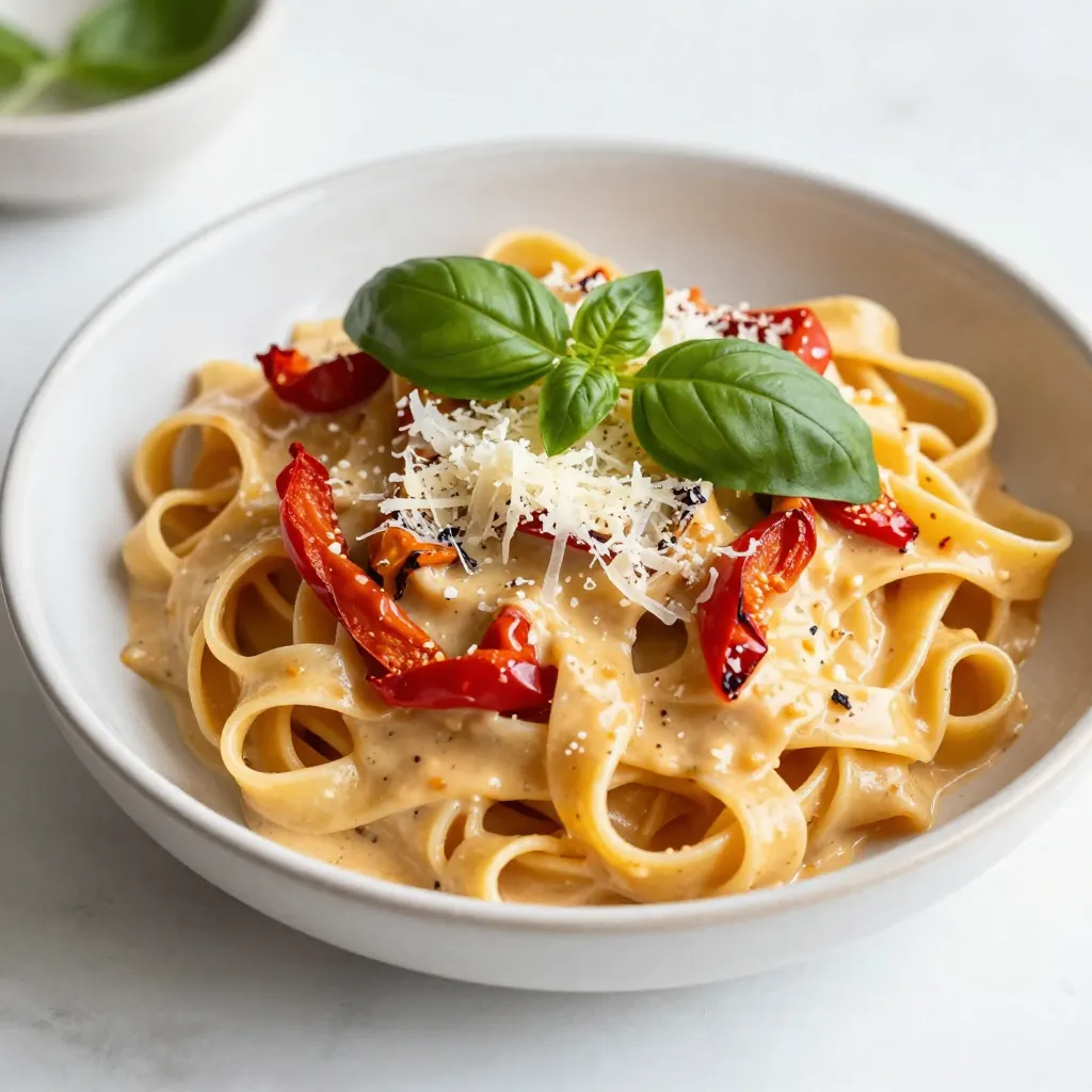Creamy Roasted Red Pepper Pasta Simple and Satisfying