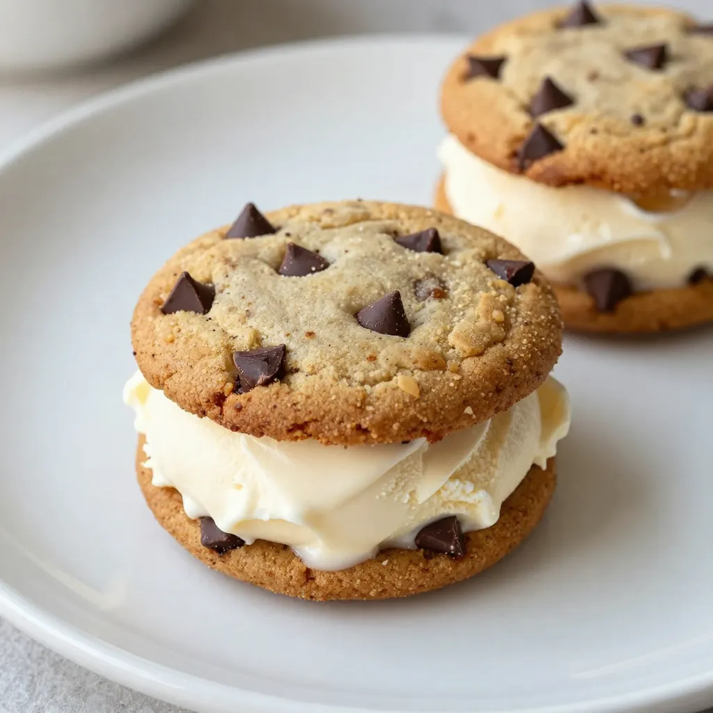 Chocolate Chip Cookie Dough Ice Cream Sandwiches Delight
