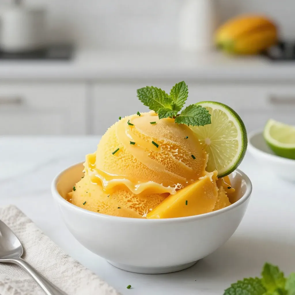 Mango Lime Sorbet Refreshing Summer Dessert Delight