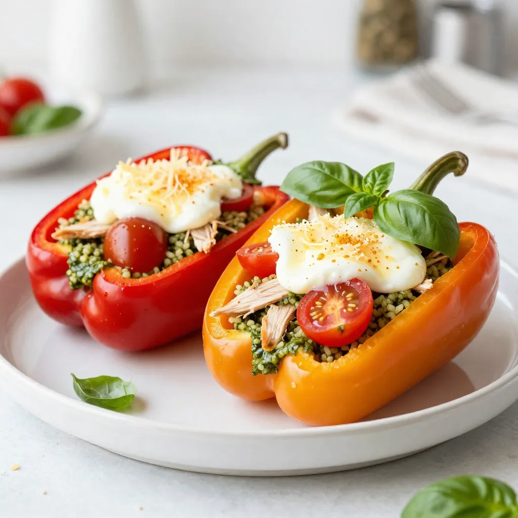 Pesto Chicken Stuffed Peppers Flavorful Dinner Idea