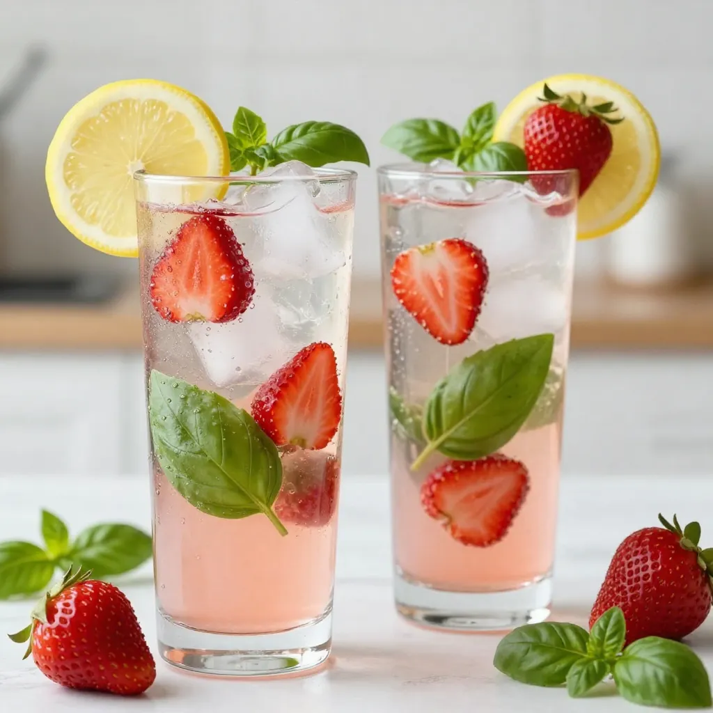 Strawberry Basil Lemonade Refreshing Summer Drink