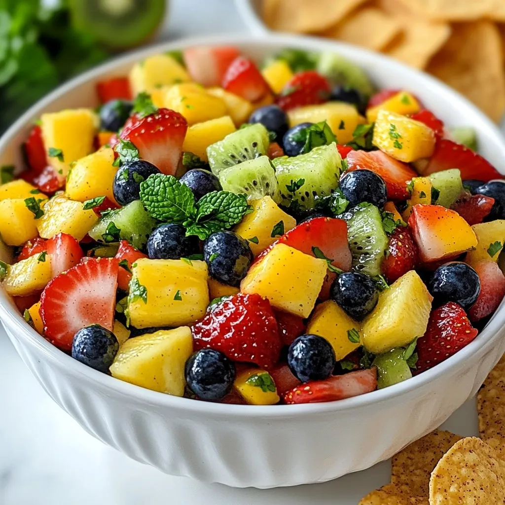 Rainbow Fruit Salsa with Cinnamon Chips Delight
