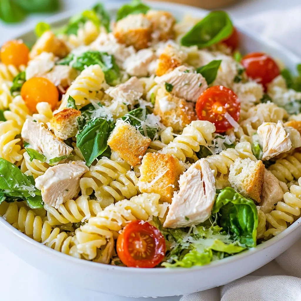 Savory Chicken Caesar Pasta Salad Easy and Quick Recipe