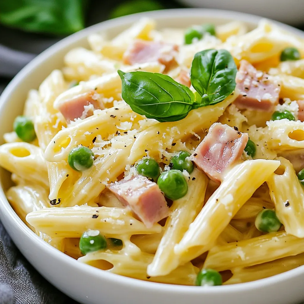 Creamy Ham &#038; Pea Pasta Quick and Easy Dinner Delight