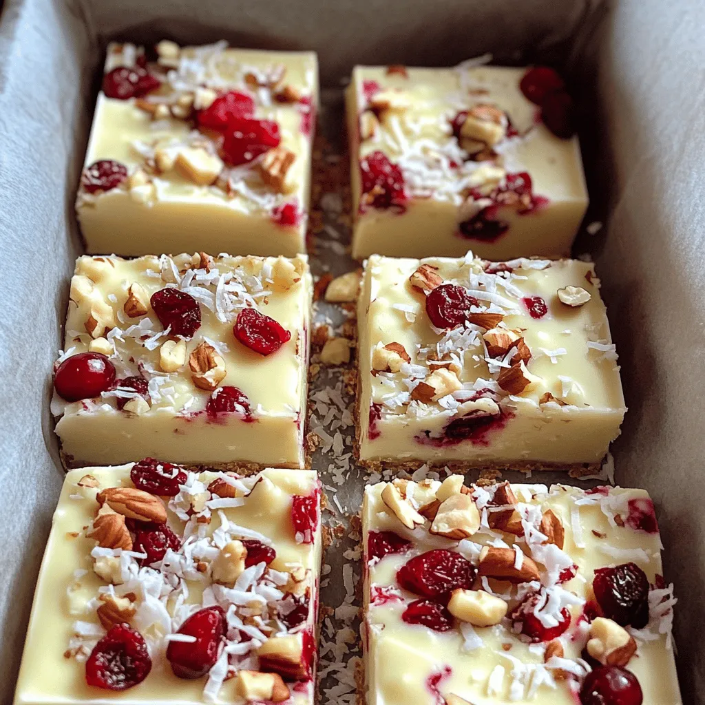 No Bake White Chocolate Cranberry Bars Delightful Treat