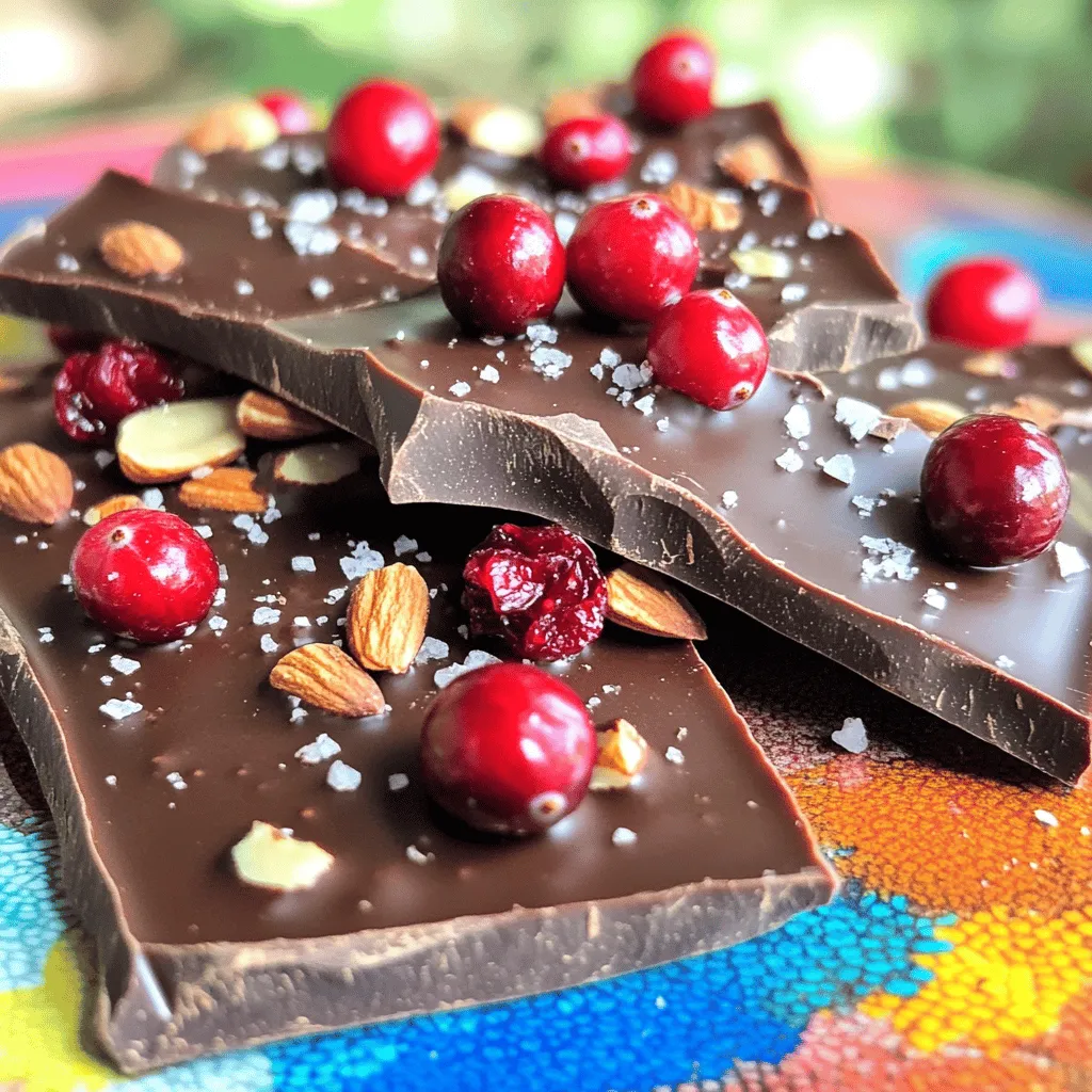 No-Bake Cranberry Almond Chocolate Bark Delight
