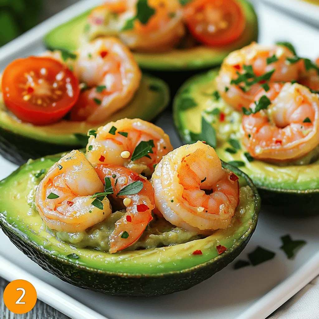 Savory Shrimp Scampi Stuffed Avocados Delight