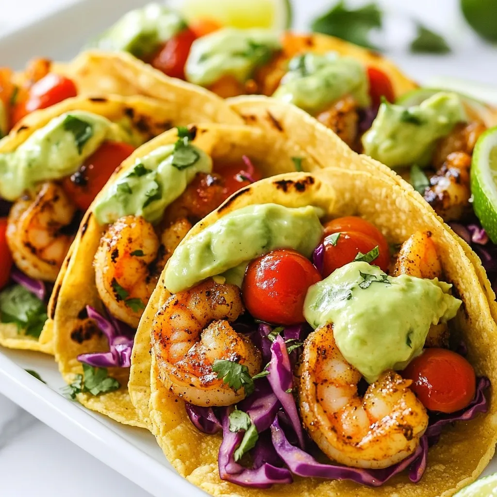 Cajun Shrimp Tacos with Avocado Crema Delight