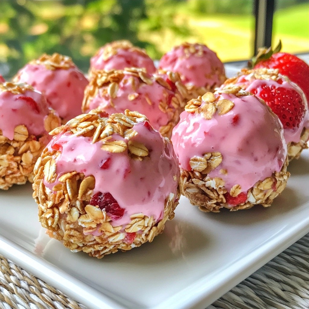 Sweet Kid-Friendly Strawberry Yogurt Granola Bites