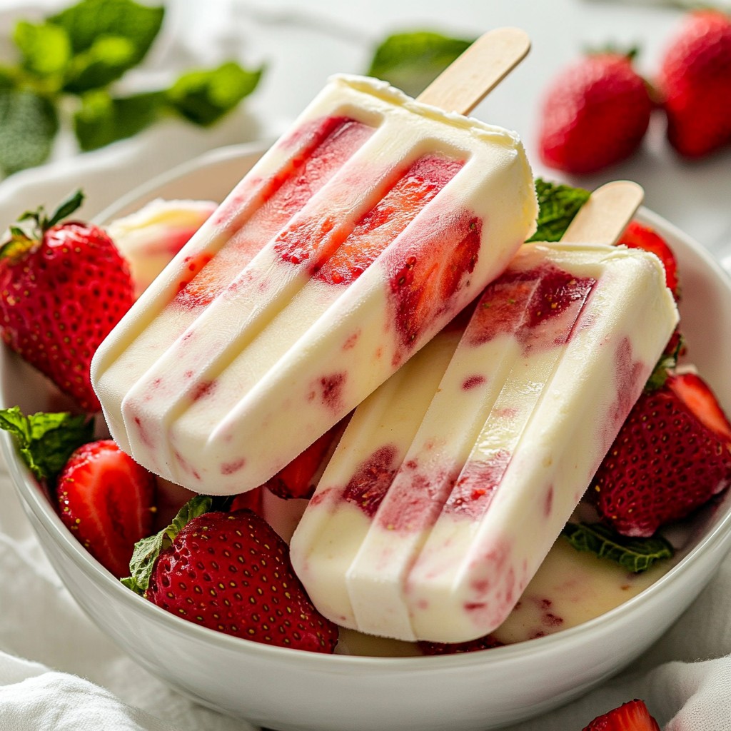 Sweet Kid-Friendly Strawberry Yogurt Popsicles Delight
