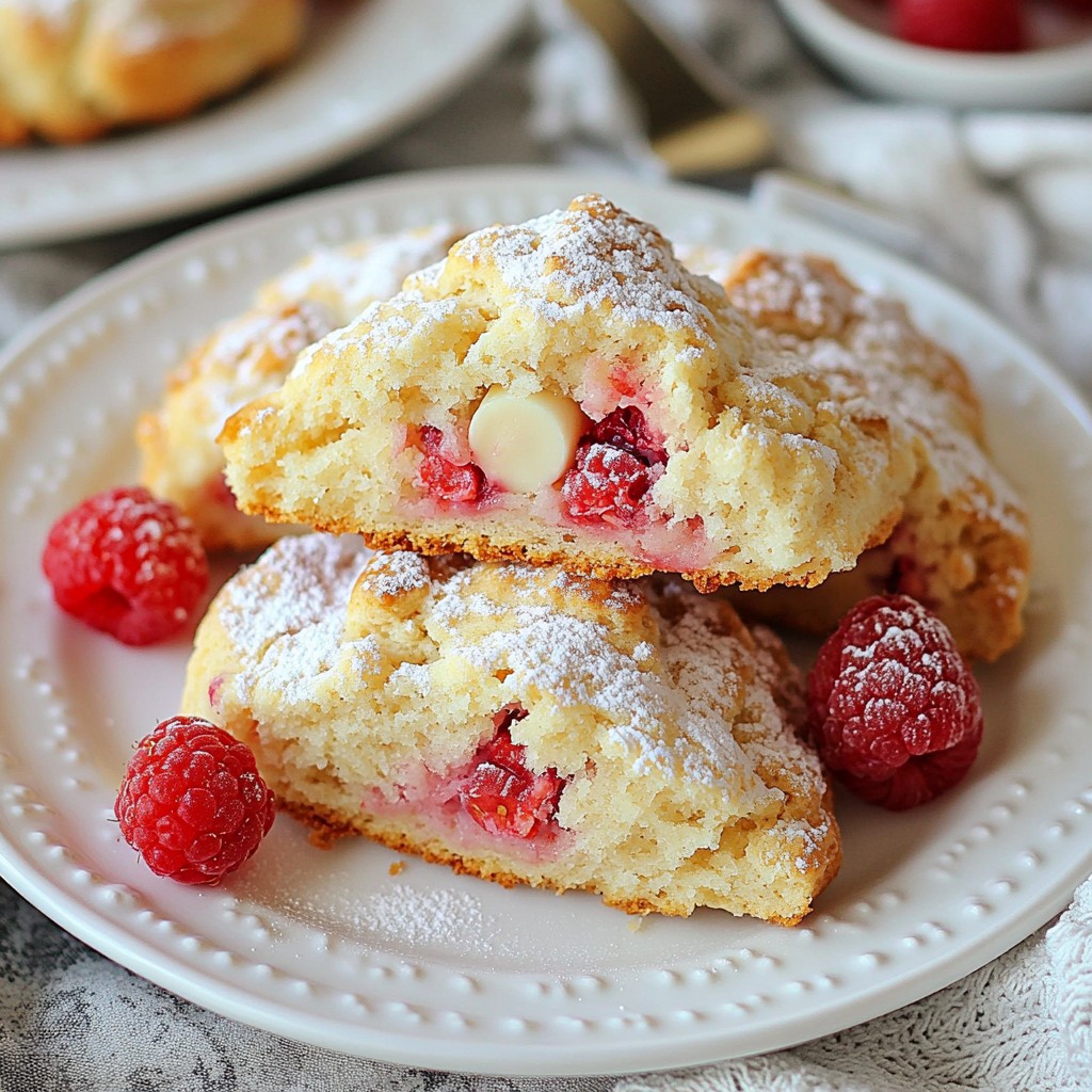 Raspberry White Chocolate Scones Delicious and Simple