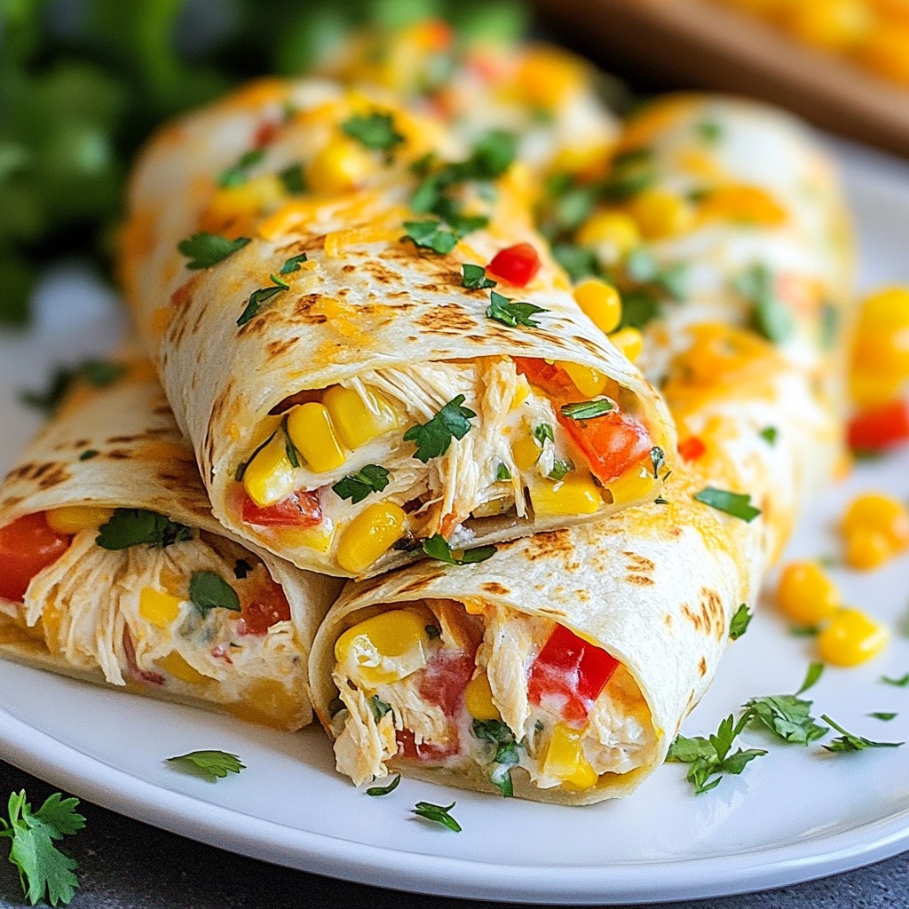 Mild Picky Eater Chicken Tortilla Roll-Ups Delight