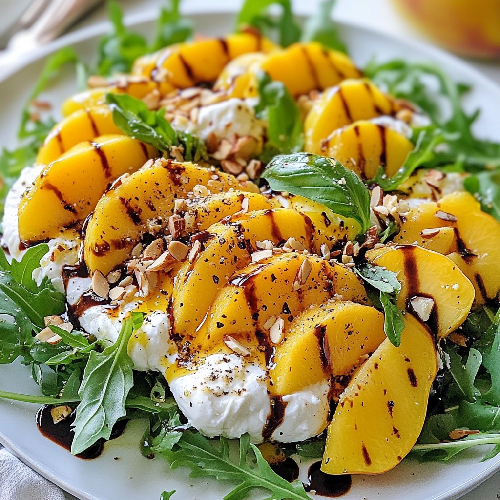 Peach Burrata Arugula Salad Fresh and Flavorful Treat