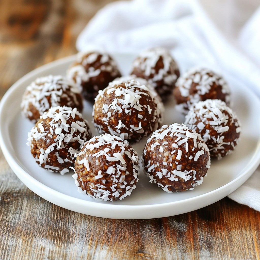 Chocolate Coconut Protein Balls Healthy Snack Recipe