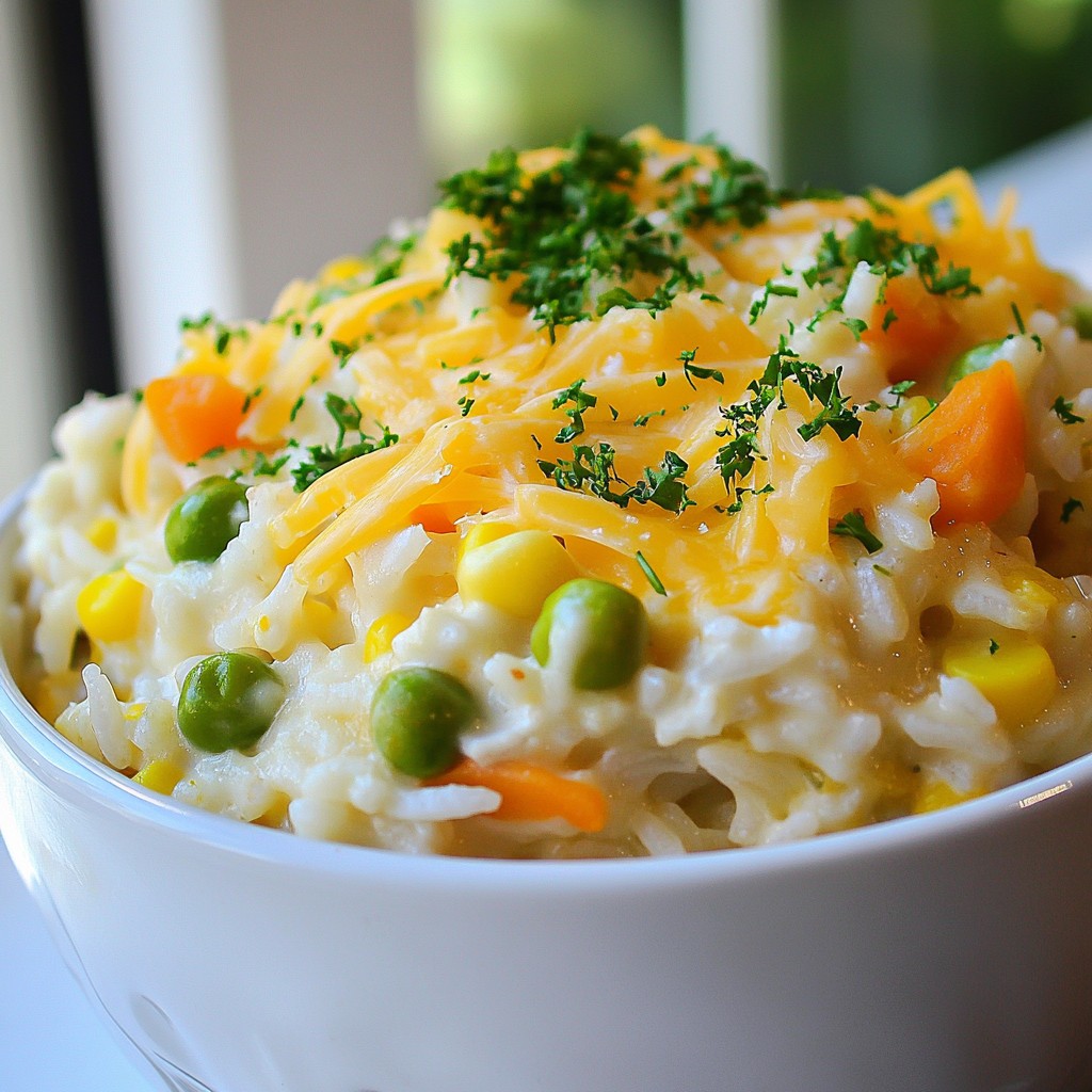 Simple Family Meal Cheesy Vegetable Rice Delight