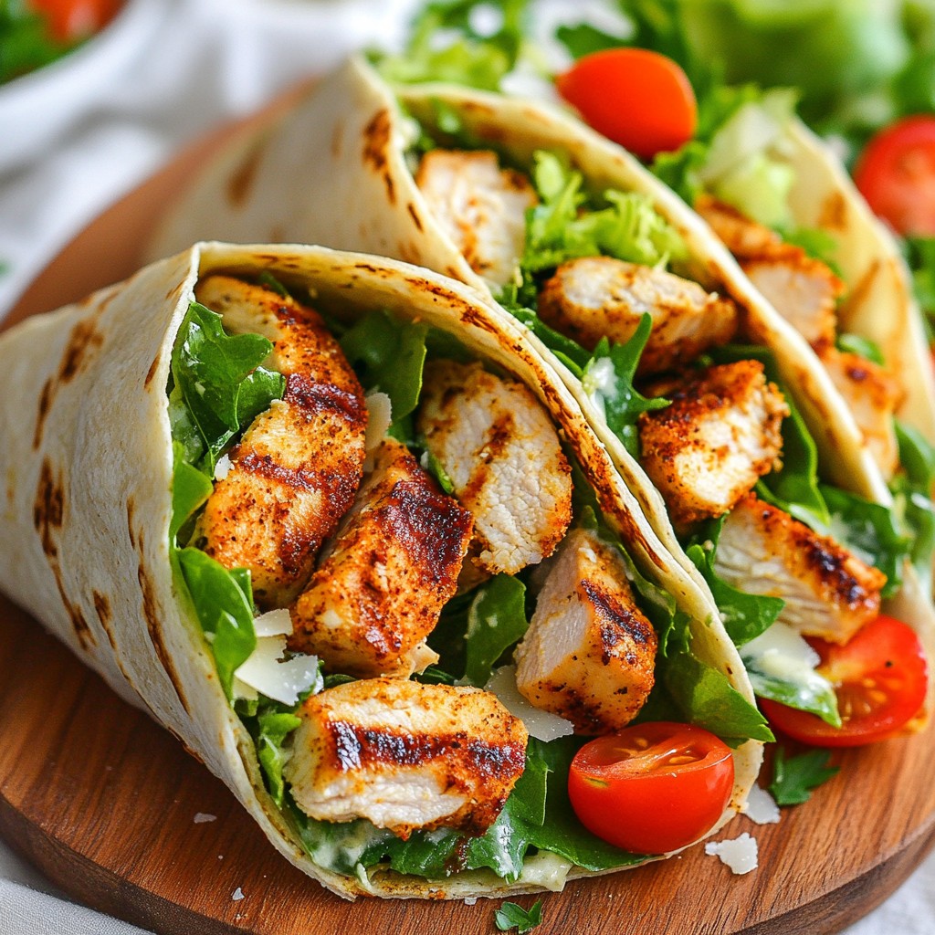 Spicy Blackened Chicken Caesar Wraps Delightful Meal