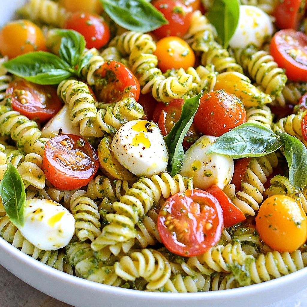 Pesto Caprese Pasta Salad Fresh and Flavorful Delight