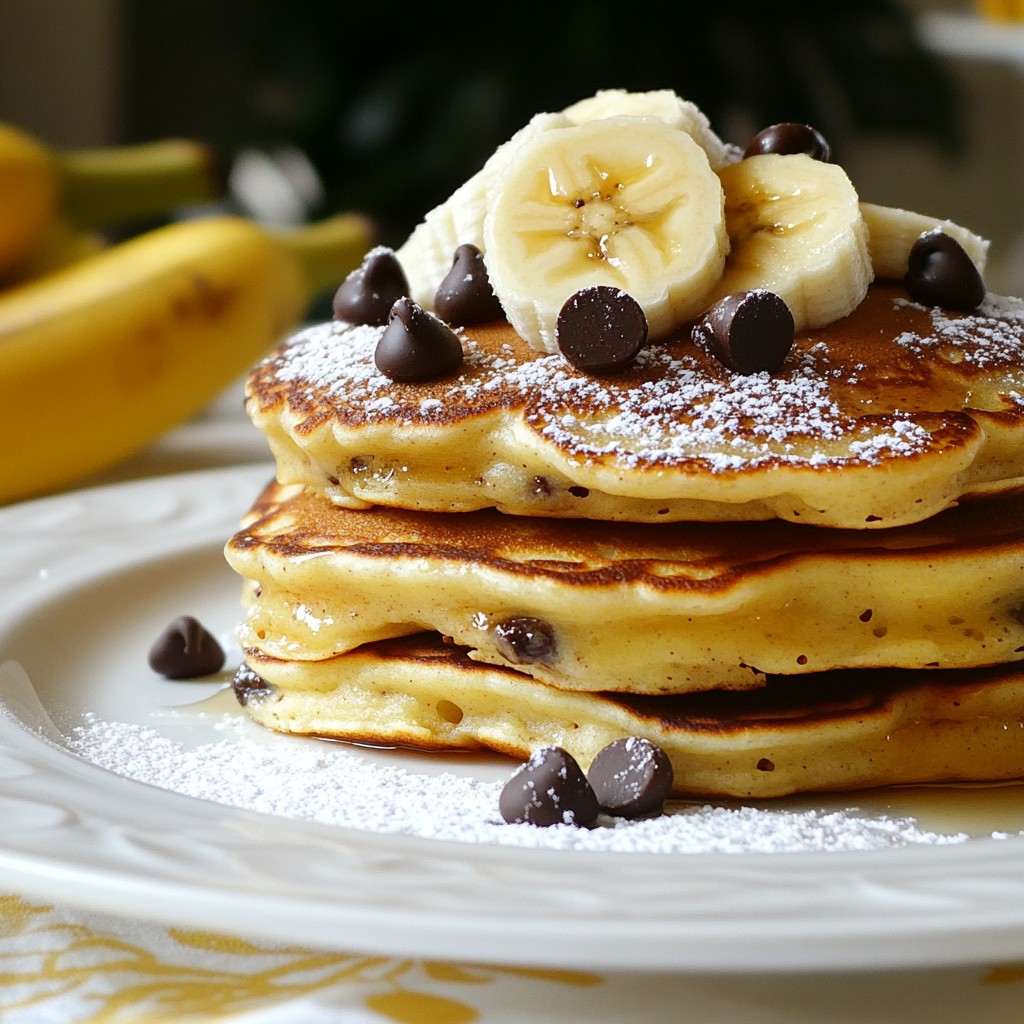 Fluffy Kids-Friendly Chocolate Chip Banana Pancakes
