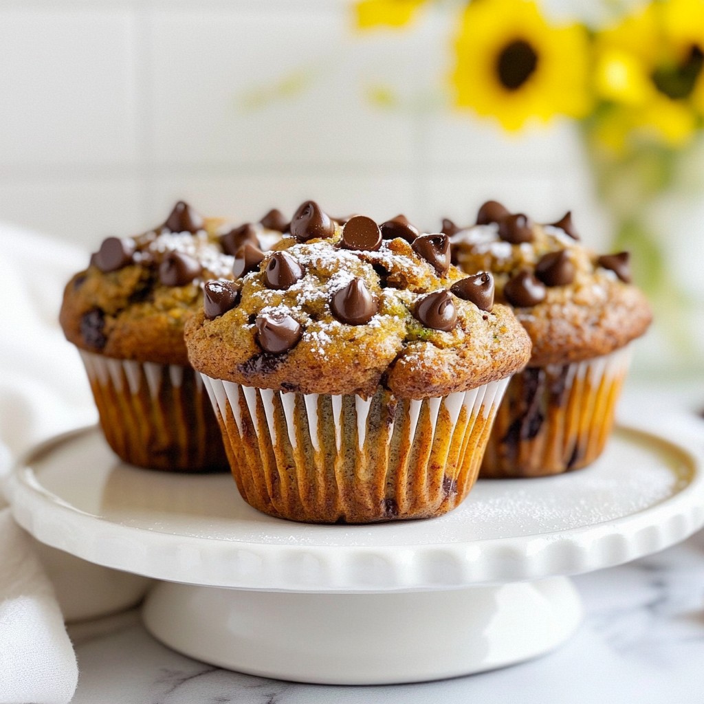 Chocolate Chip Zucchini Muffins Tasty and Easy Recipe