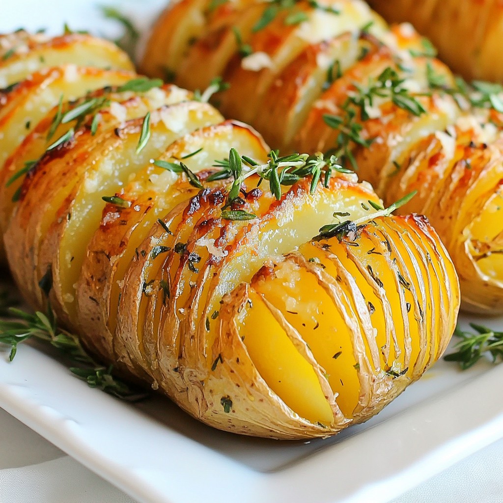 Garlic Herb Hasselback Potatoes Crispy and Flavorful