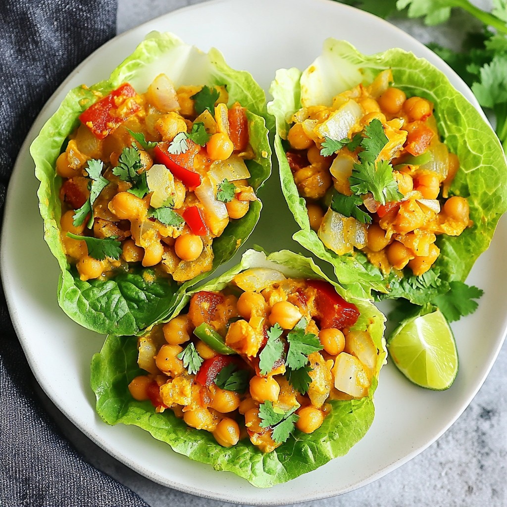 Curry Chickpea Lettuce Cups Flavorful and Fresh Meal