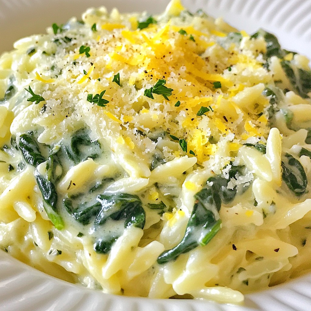 Creamy Spinach Parmesan Orzo Flavorful and Easy Dish