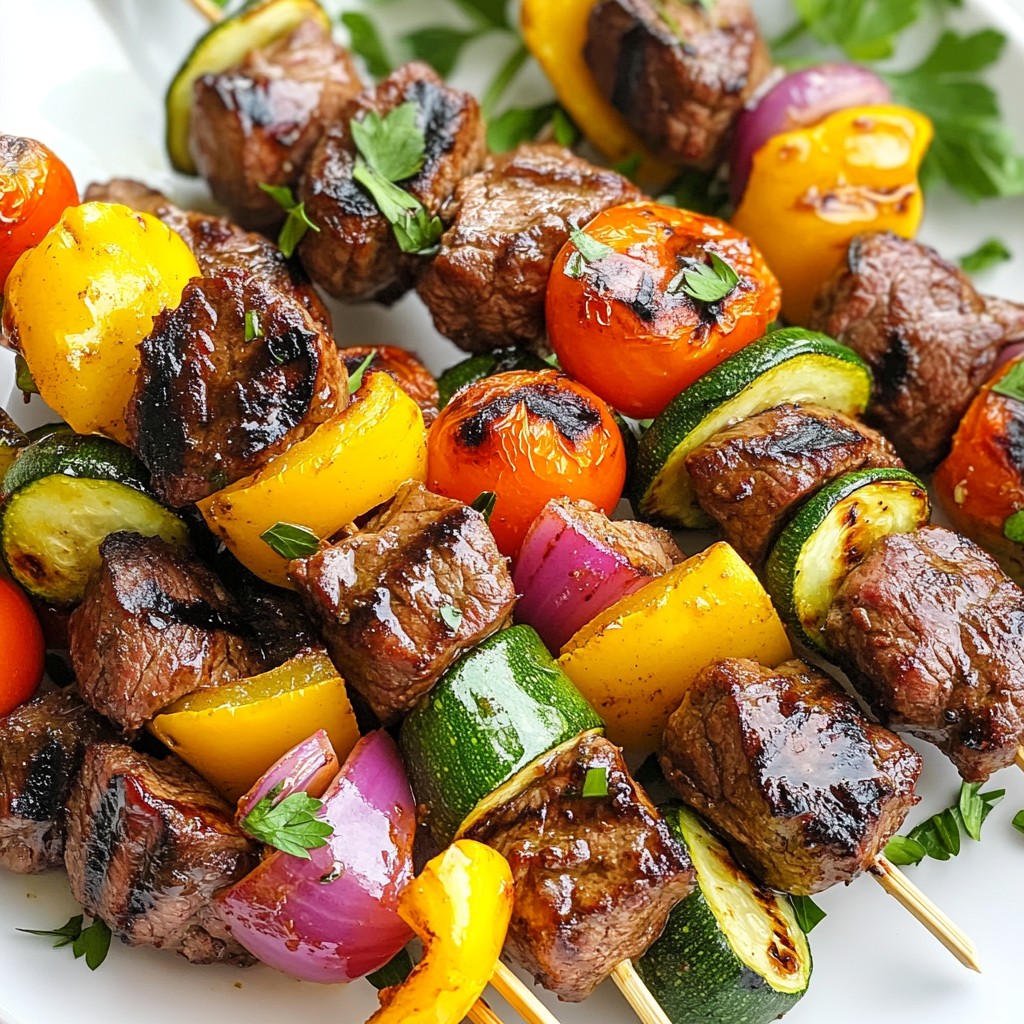 Tender Family Meal Beef and Veggie Skewers Perfectly Grilled