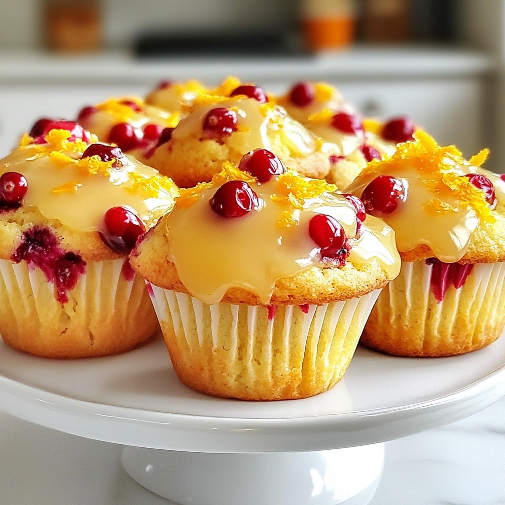 Orange Glazed Cranberry Muffins Tasty and Easy Recipe