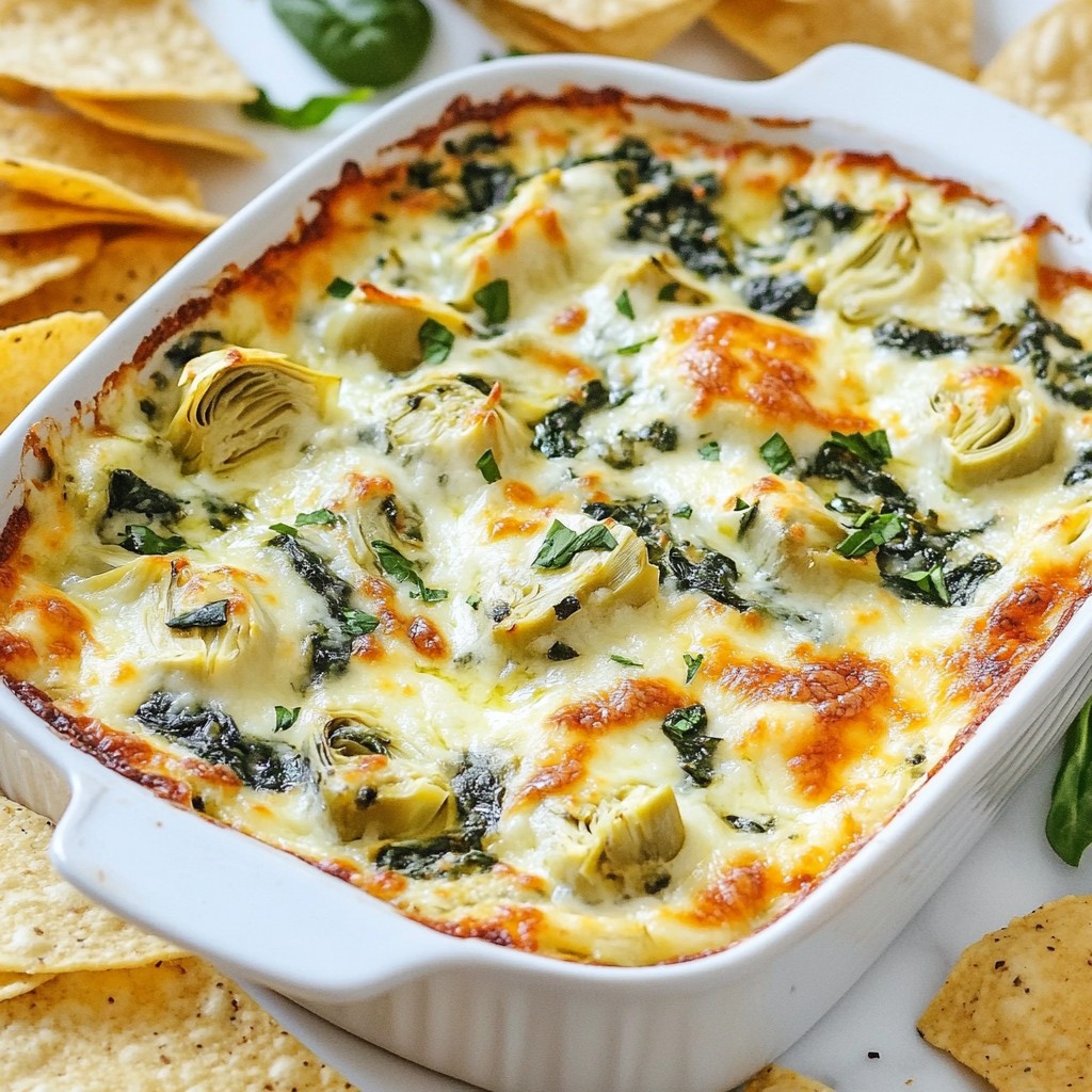 Cheesy Baked Spinach Artichoke Dip Easy Appetizer