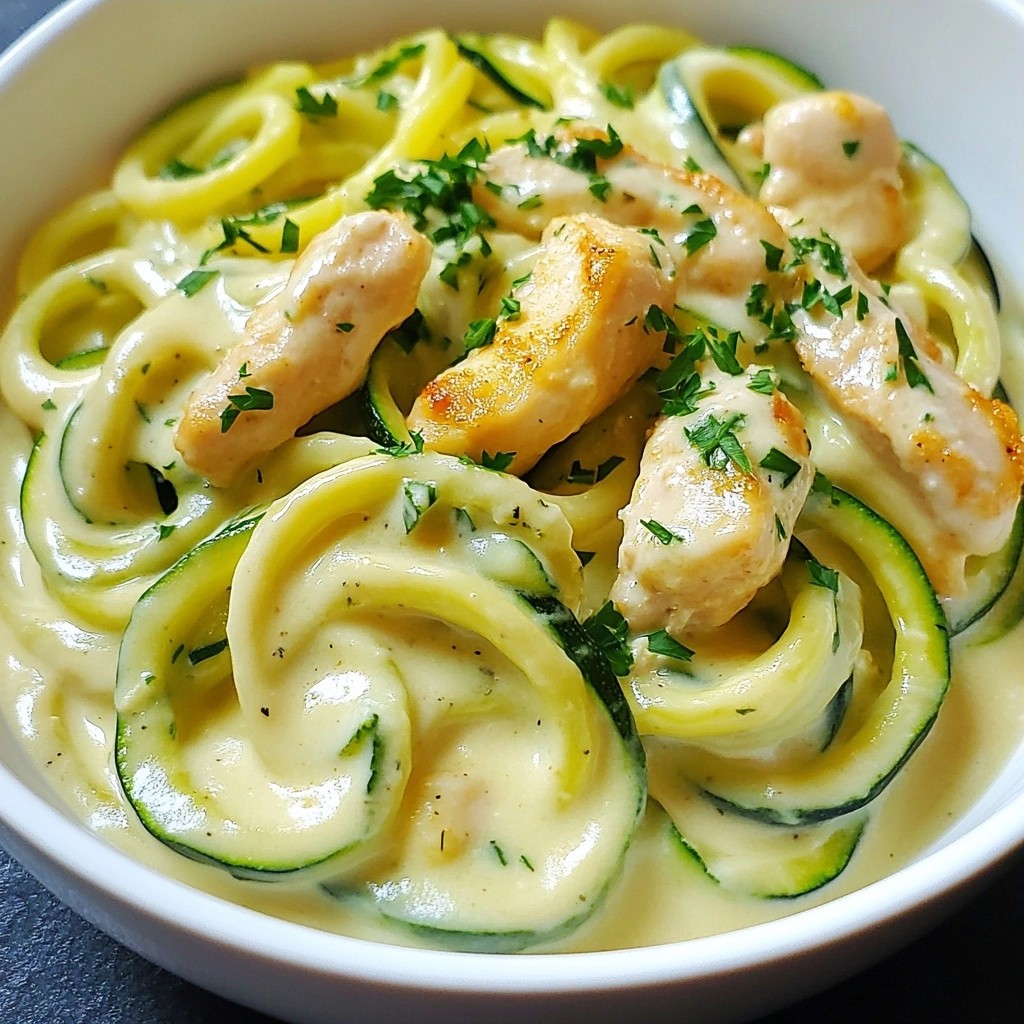 Creamy Kid-Friendly Chicken Alfredo Zoodles Recipe