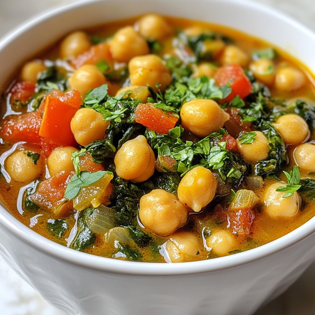 Hearty family meal Chickpea and Spinach Stew Recipe