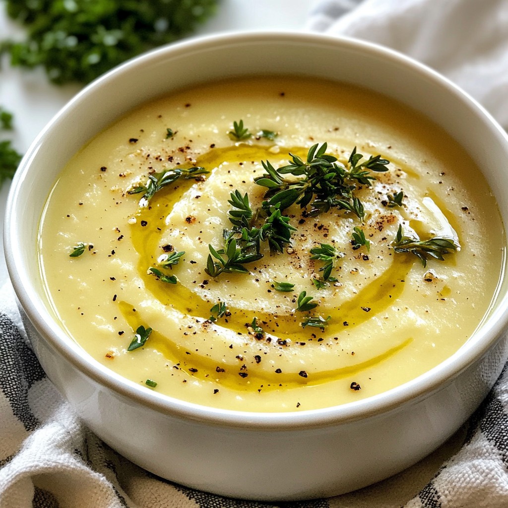 Roasted Garlic Cauliflower Soup Creamy and Flavorful