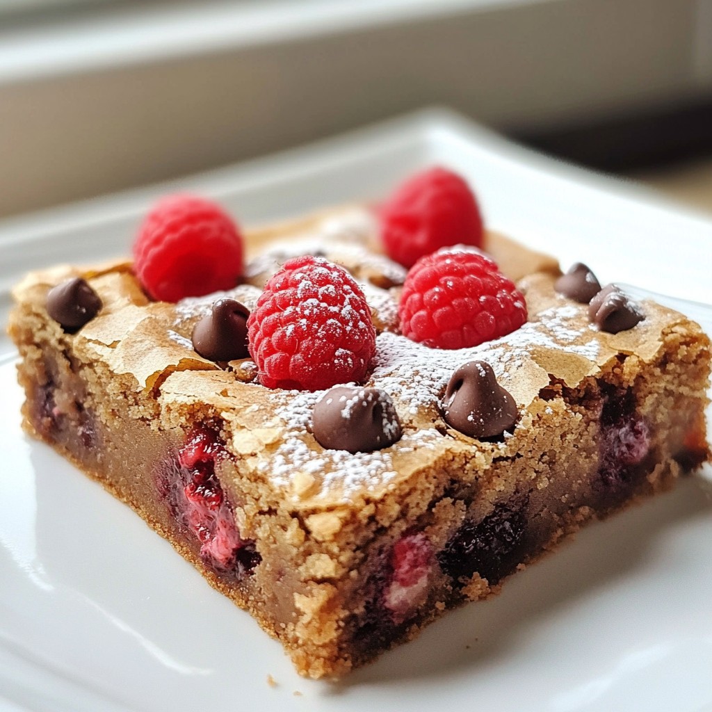 Raspberry Chocolate Chip Blondies Delightful Dessert Treat