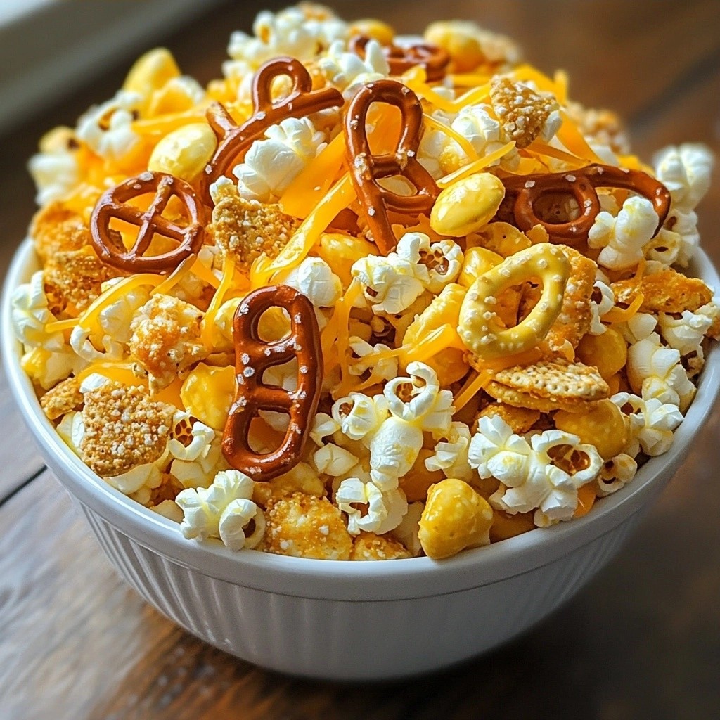 Crunchy Kids-Friendly Popcorn and Cheese Mix Delight