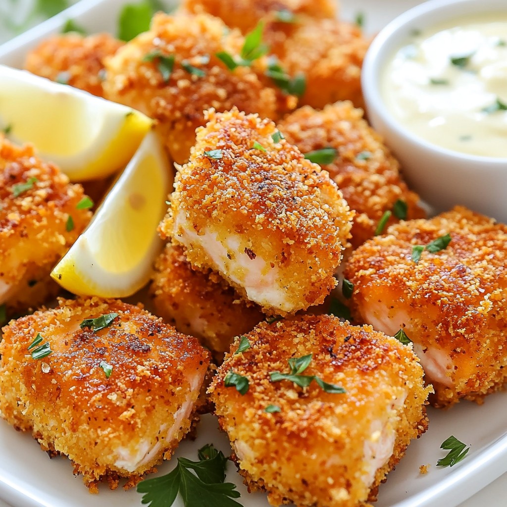 Crispy Kid-Friendly Garlic Butter Salmon Bites Recipe