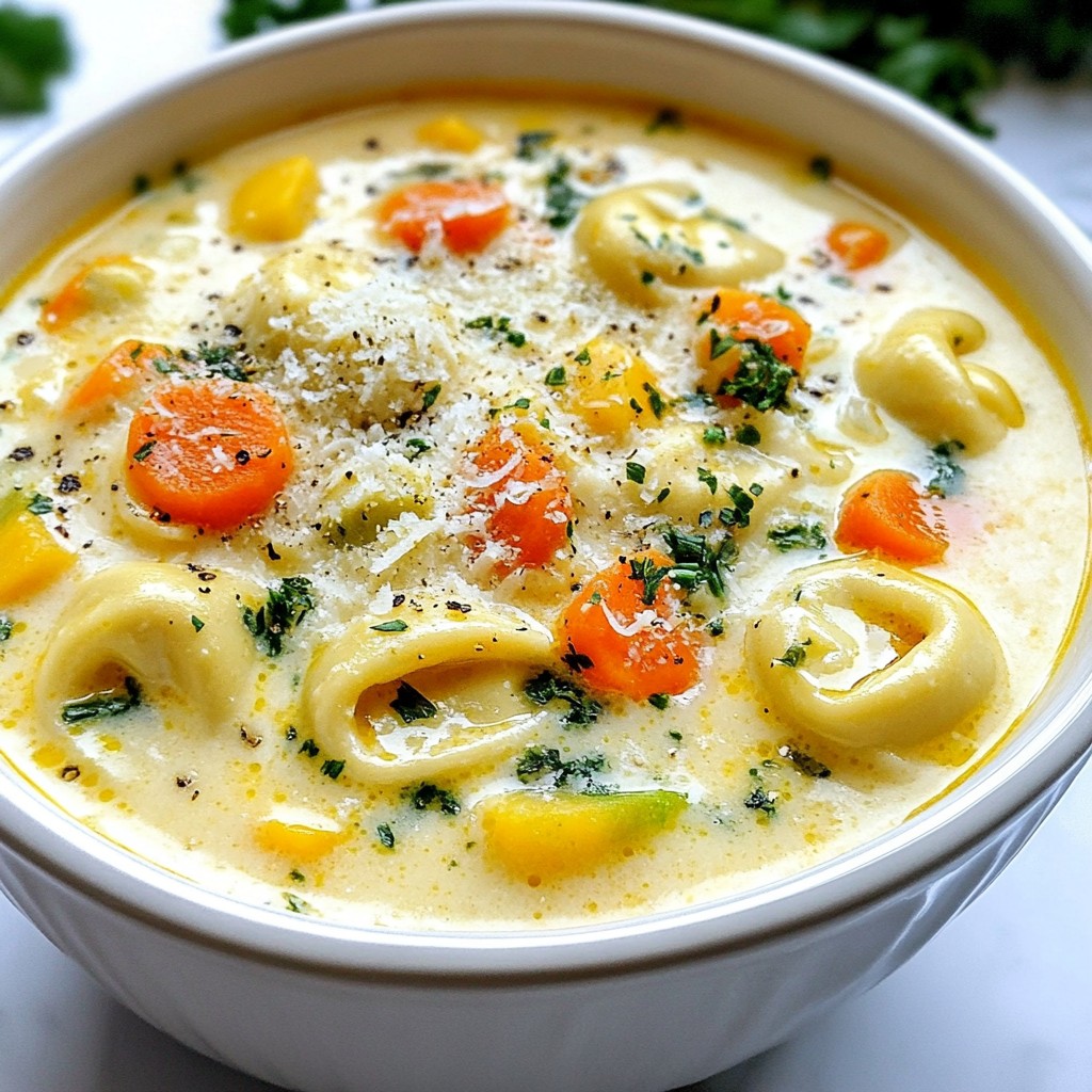 Creamy Family Meal Vegetable Tortellini Soup Delight