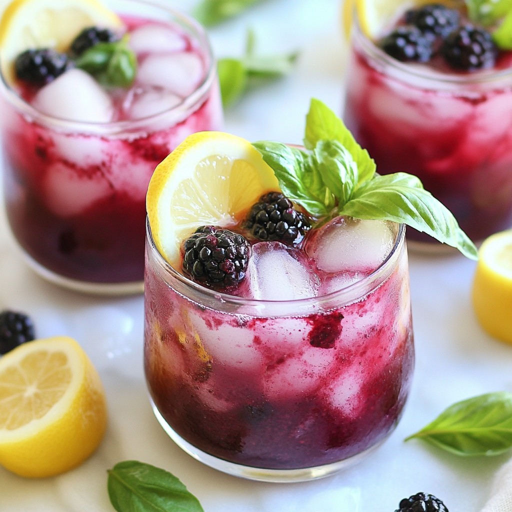 Blackberry Basil Lemonade Refreshing Summer Drink