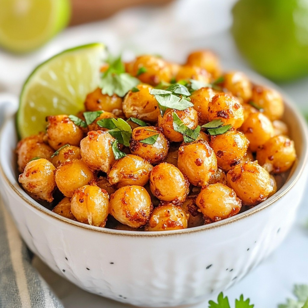 Chili Lime Air Fryer Chickpeas Crunchy Snack Delight