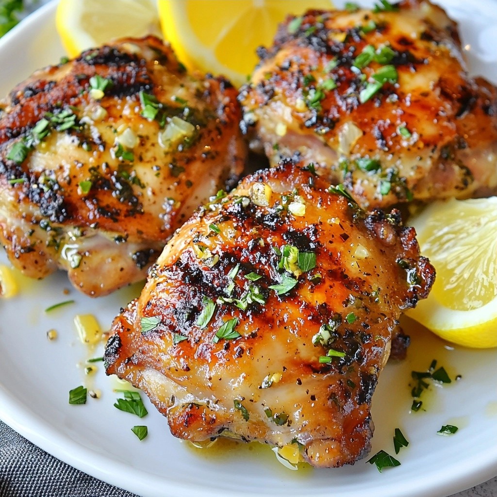 Tangy Kid-Friendly Lemon Herb Grilled Chicken Thighs