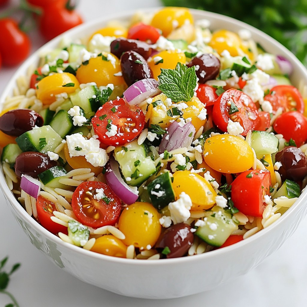 Mediterranean Orzo Greek Salad Fresh and Flavorful Meal