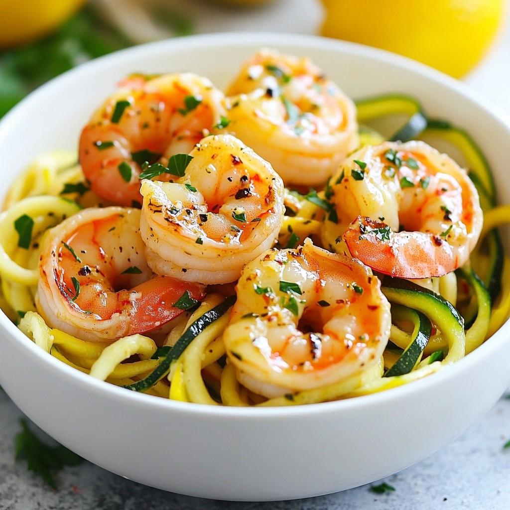 Garlic Butter Shrimp Scampi Zoodles Delightful Dish