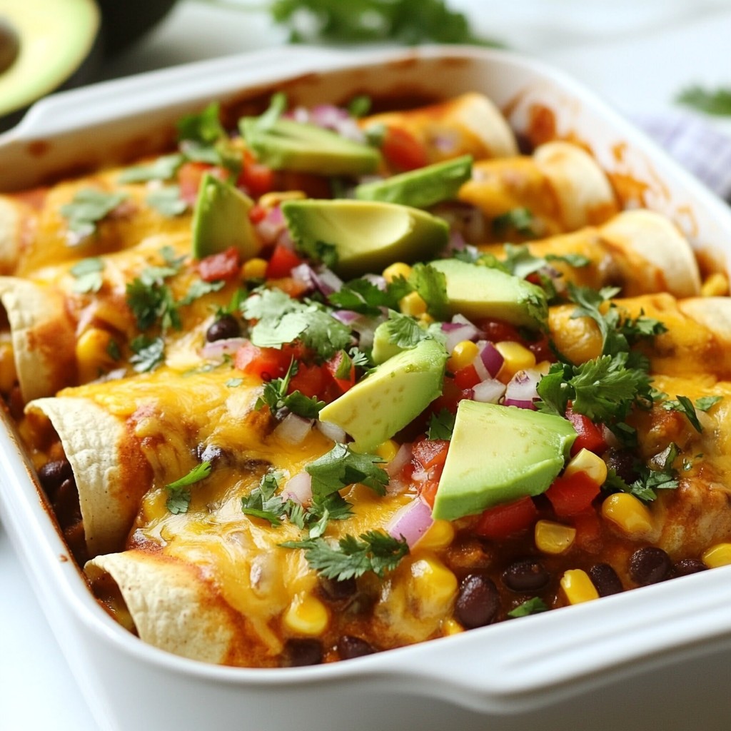 Cheesy Family Meal Veggie Enchilada Bake Recipe