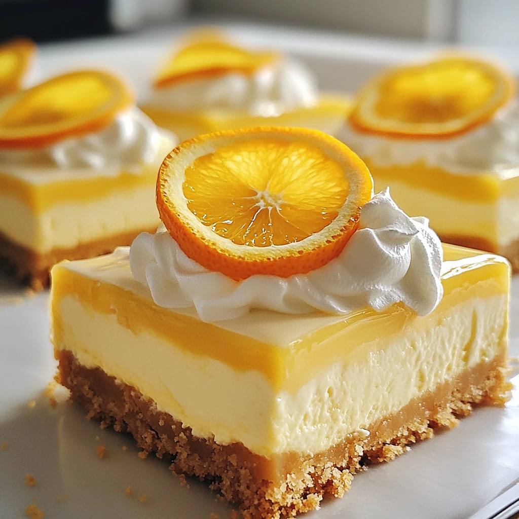 Orange Creamsicle Cheesecake Bars Delightful Treat